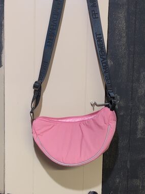 FP Movement by Free People Pink Crescent Crossbody with Black Branded Strap